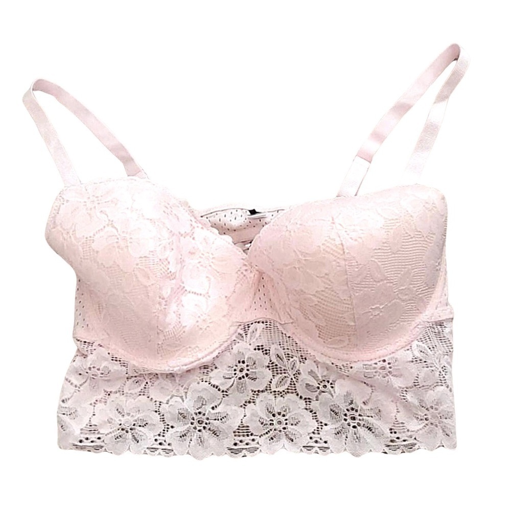 Fashion Nova Lace Type of Girl Pink Lace Bralette size 36C
